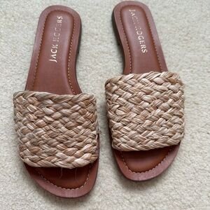 Jack Rogers Sabrina women’s woven rattan sandals slide 7.5